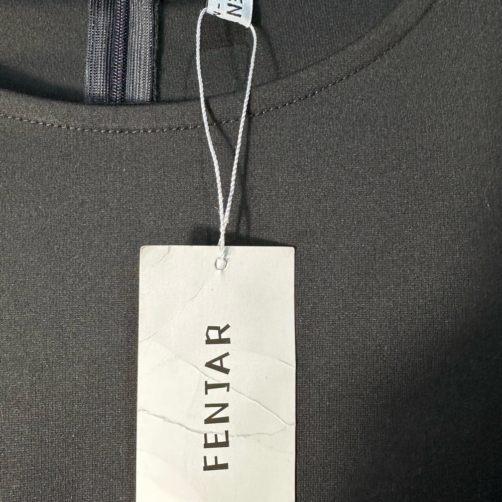 NWT FENJAR Womens 3/4 Short Ruffle Sleeve Casual Swing A-line Dress SZ Medium - Picture 5 of 9